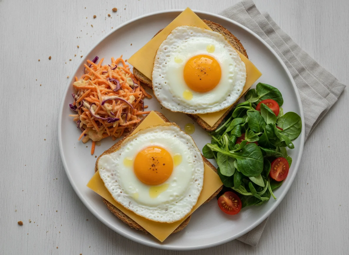 Uitsmijter with Cheese and Side Salad photo