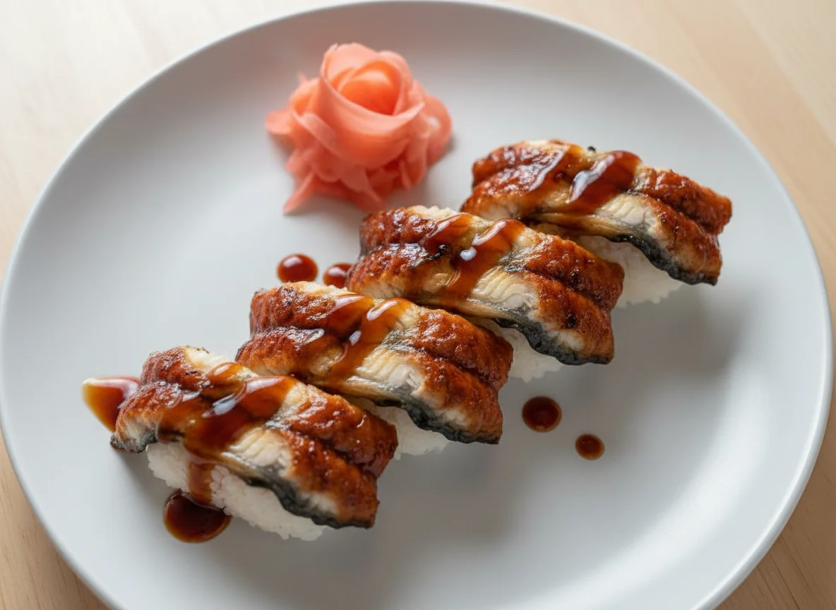 Unagi Nigiri with Pickled Ginger photo