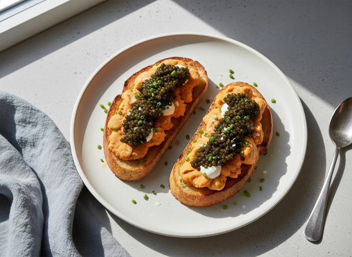 Uni Toast with Caviar photo
