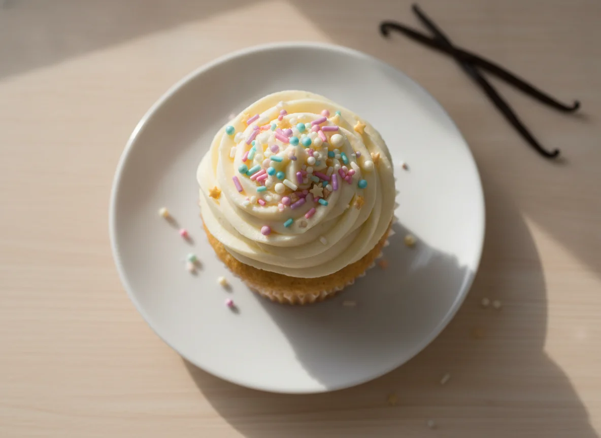 Vanilla Cupcake with Buttercream Frosting photo
