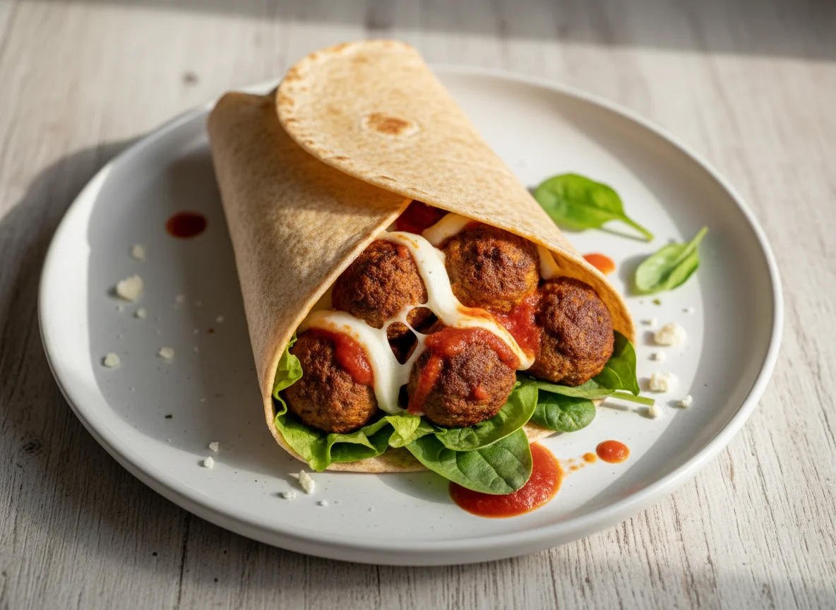 Vegan Meatball Wrap photo
