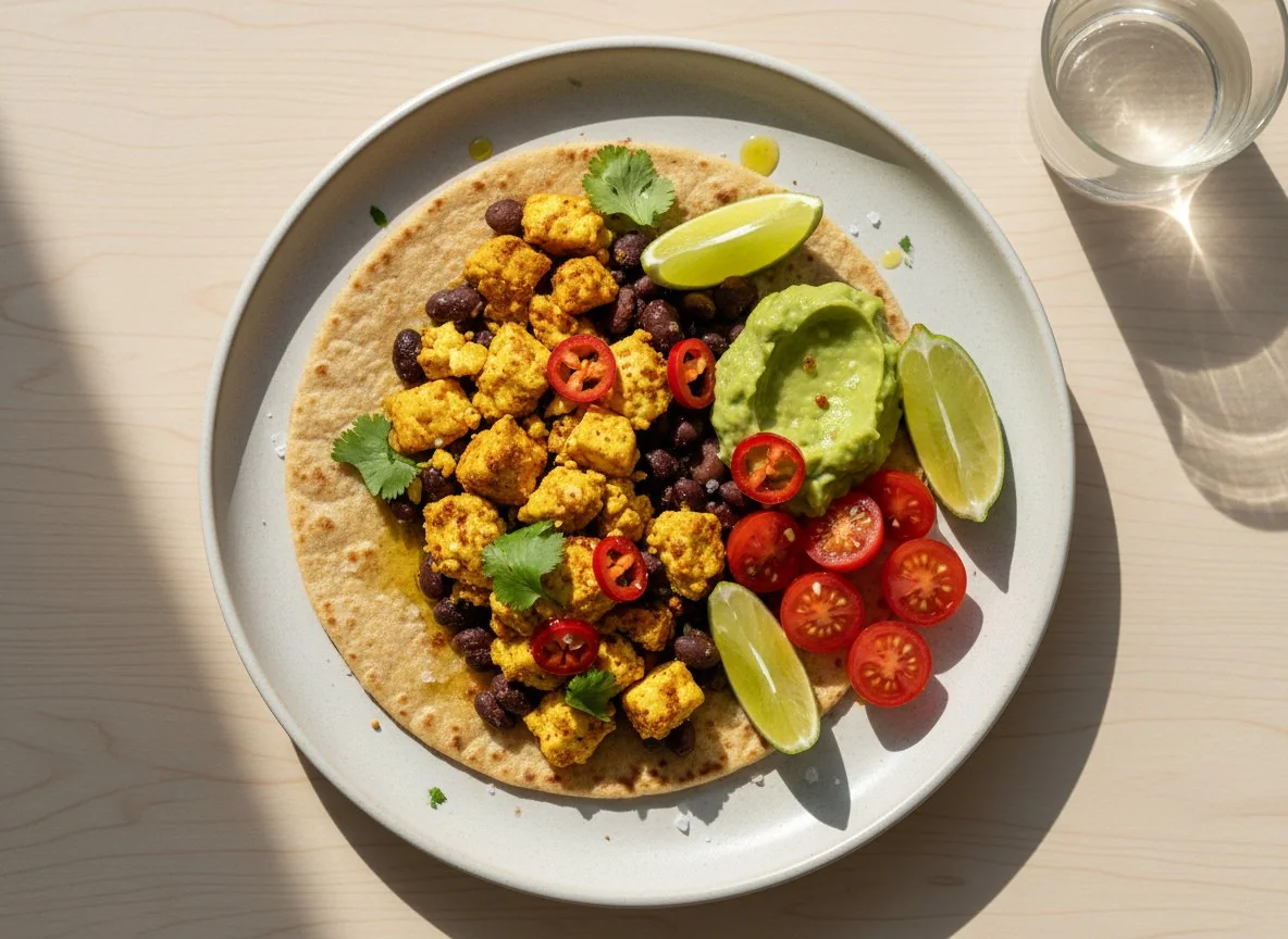 Vegan protein breakfast taco photo