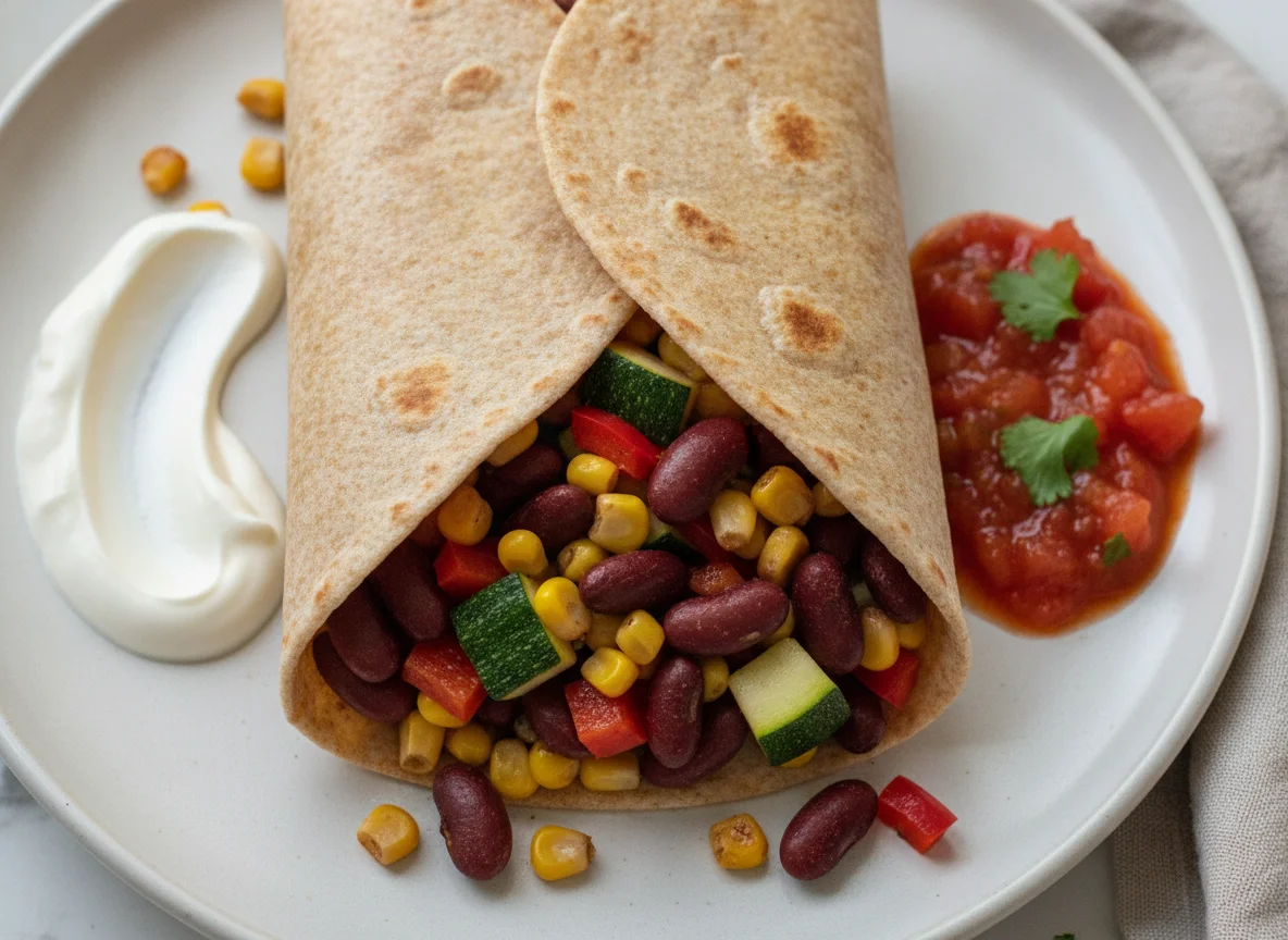 Vegetable and Bean Tortilla Wrap photo
