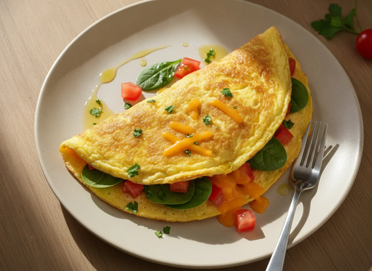 Vegetable and Cheese Omelette photo