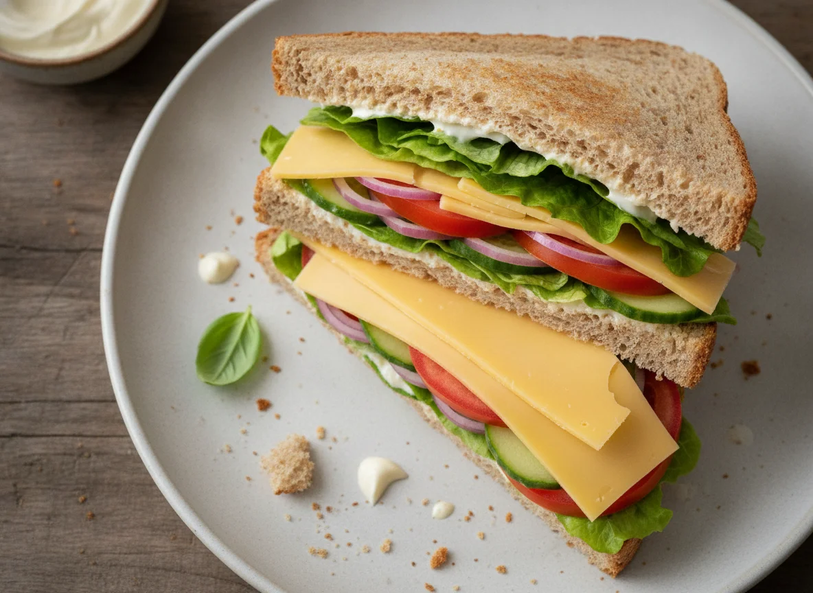 Vegetable and Cheese Sandwich photo