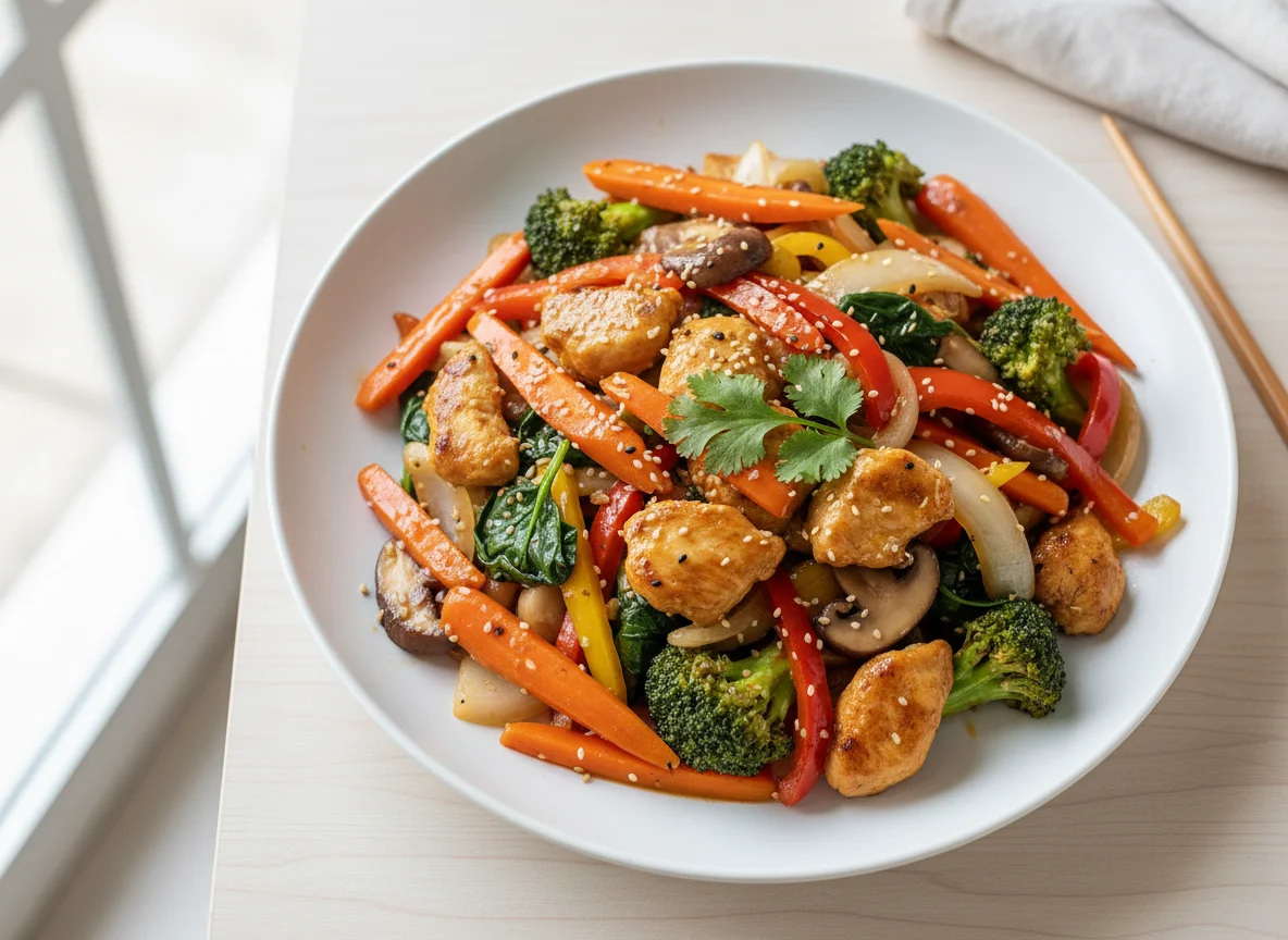 Vegetable and Chicken Stir-fry photo