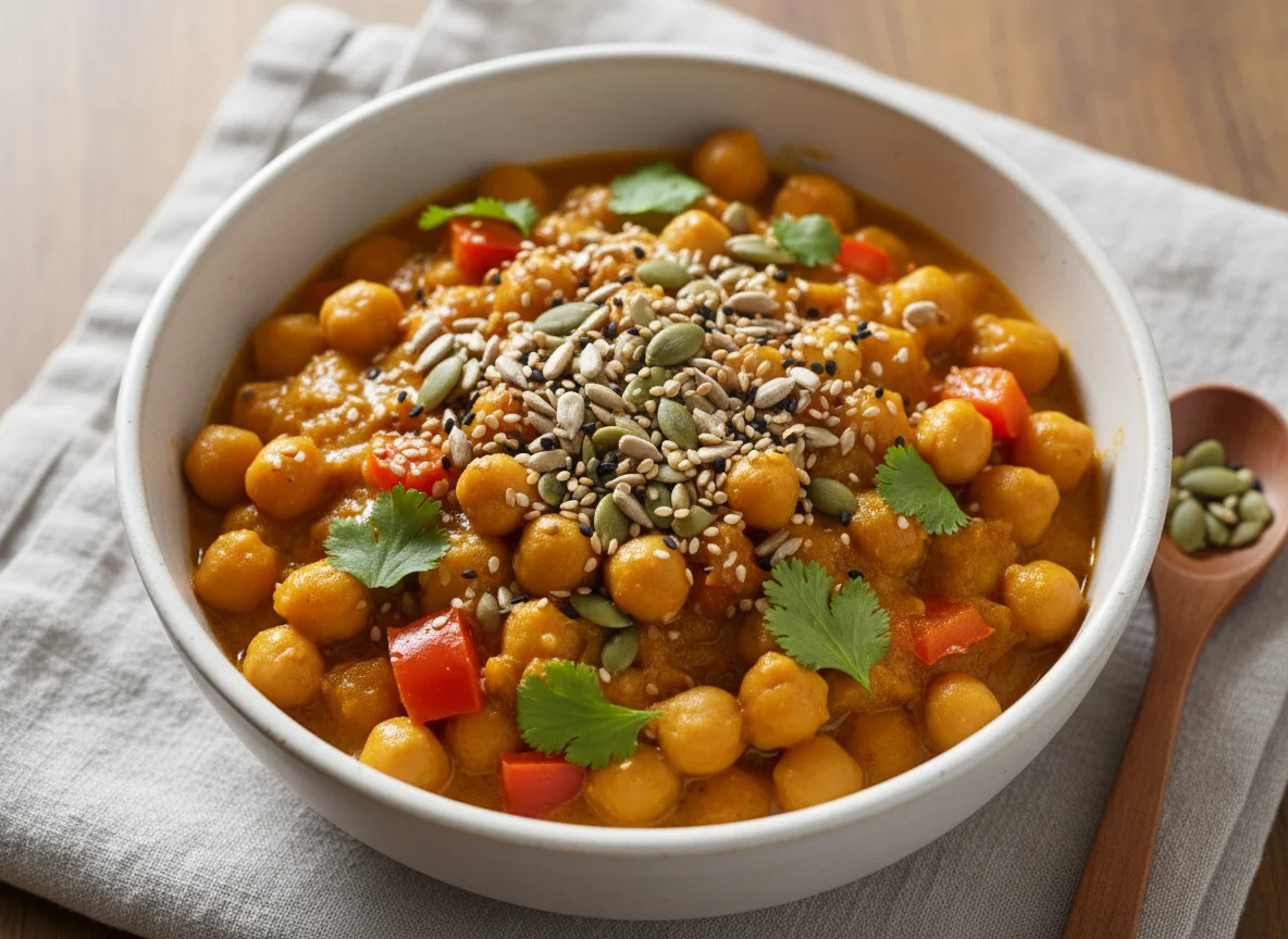 Vegetable and Chickpea Curry with Mixed Seeds photo