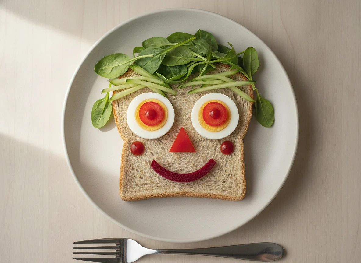 Vegetable and Egg Face Toast photo