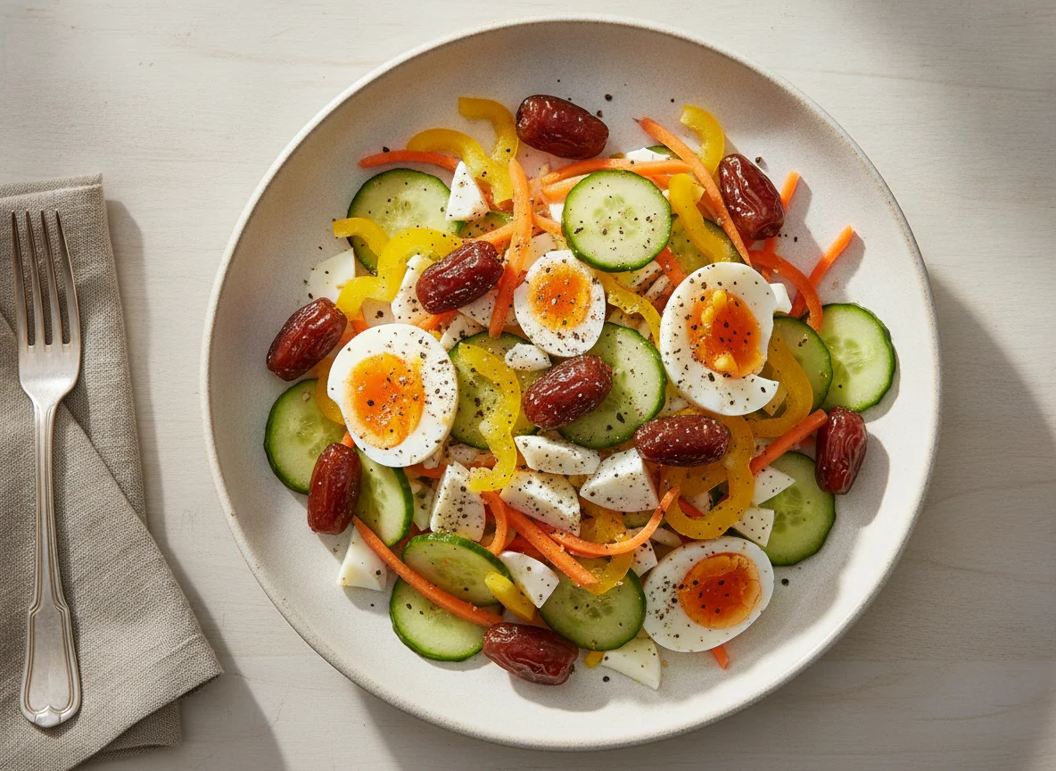 Vegetable and Egg Salad with Dates photo