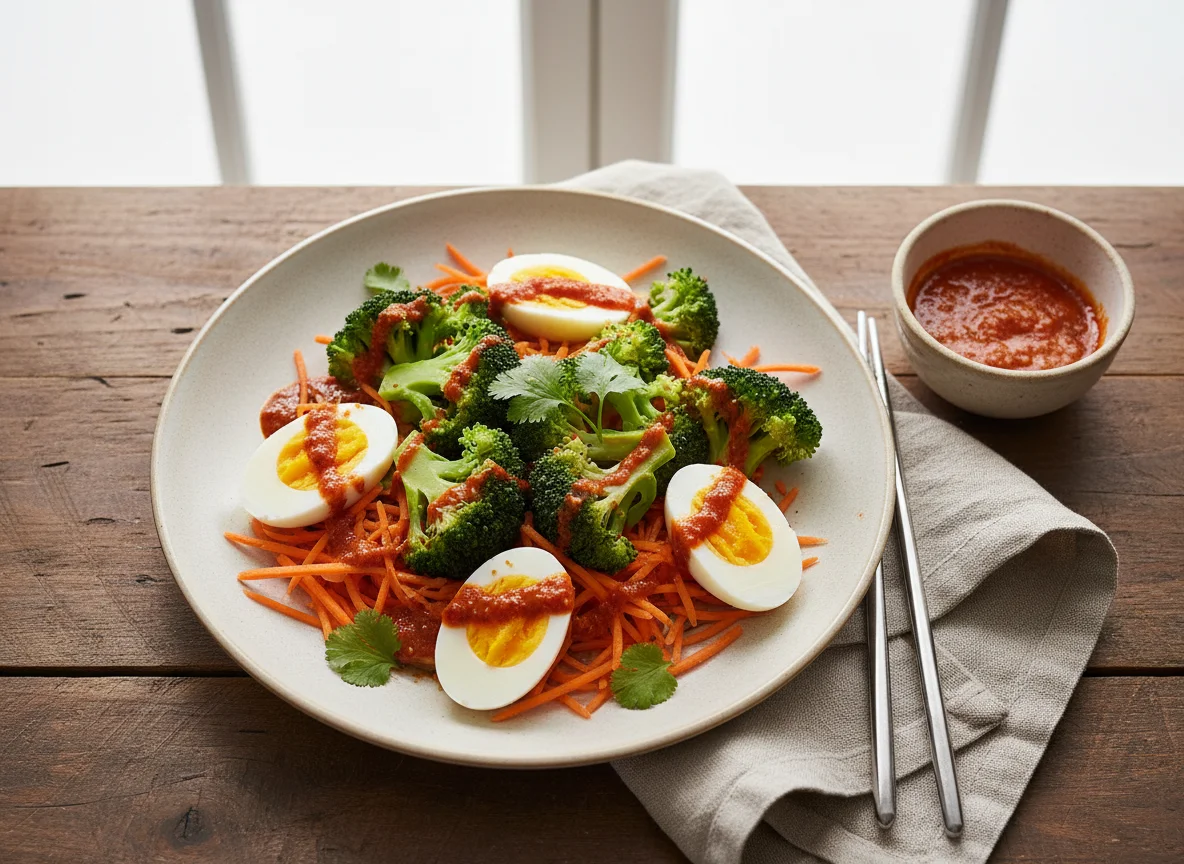 Vegetable and Egg Salad with Spicy Sauce photo
