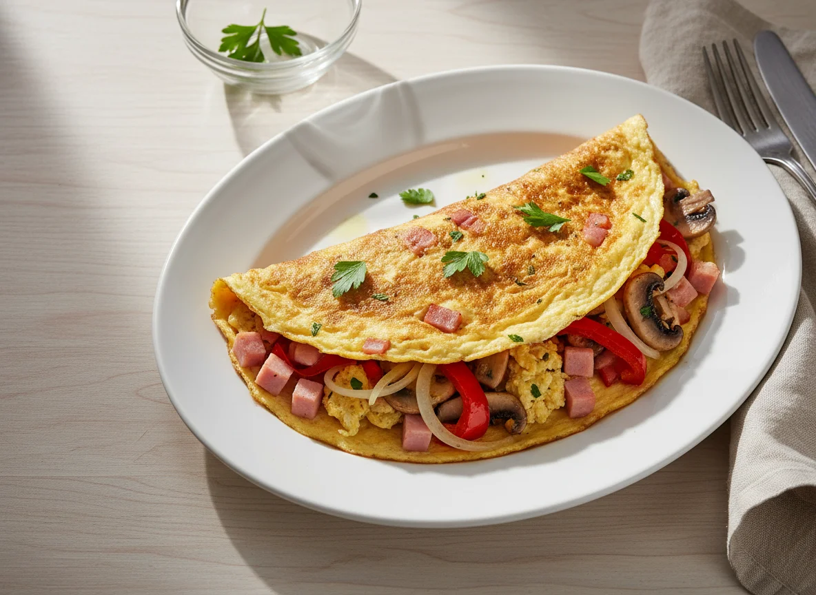 Vegetable and Ham Omelet photo
