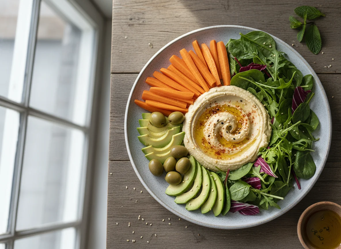 Vegetable and Hummus Plate photo