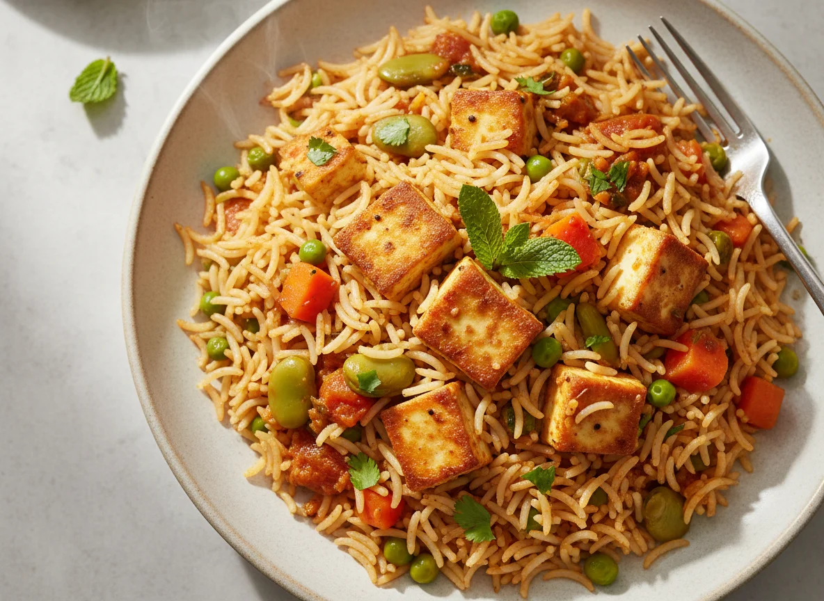 Vegetable and Paneer Biryani photo