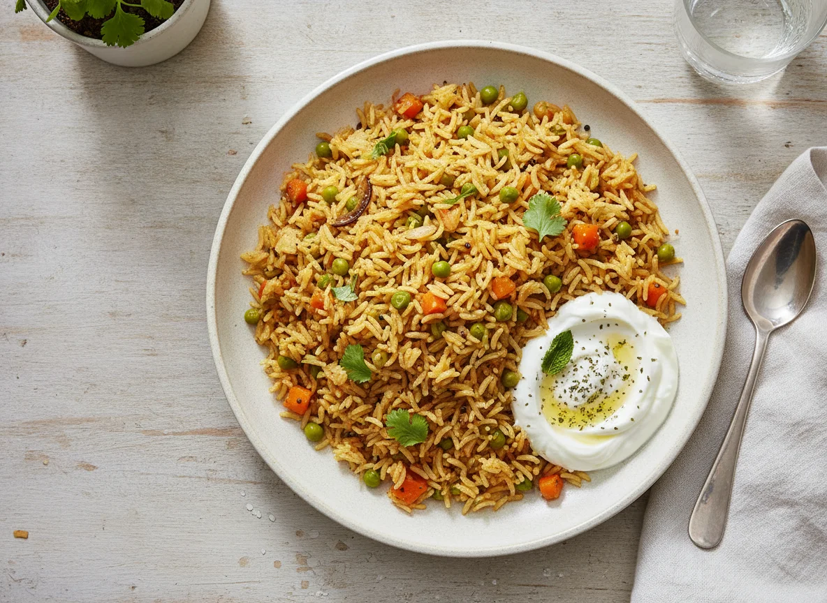 Vegetable Biryani with Yogurt photo