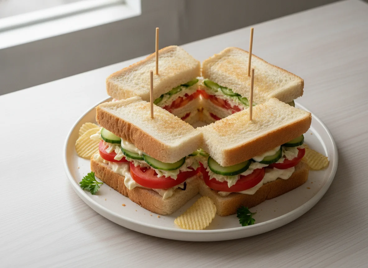 Vegetable Club Sandwich photo