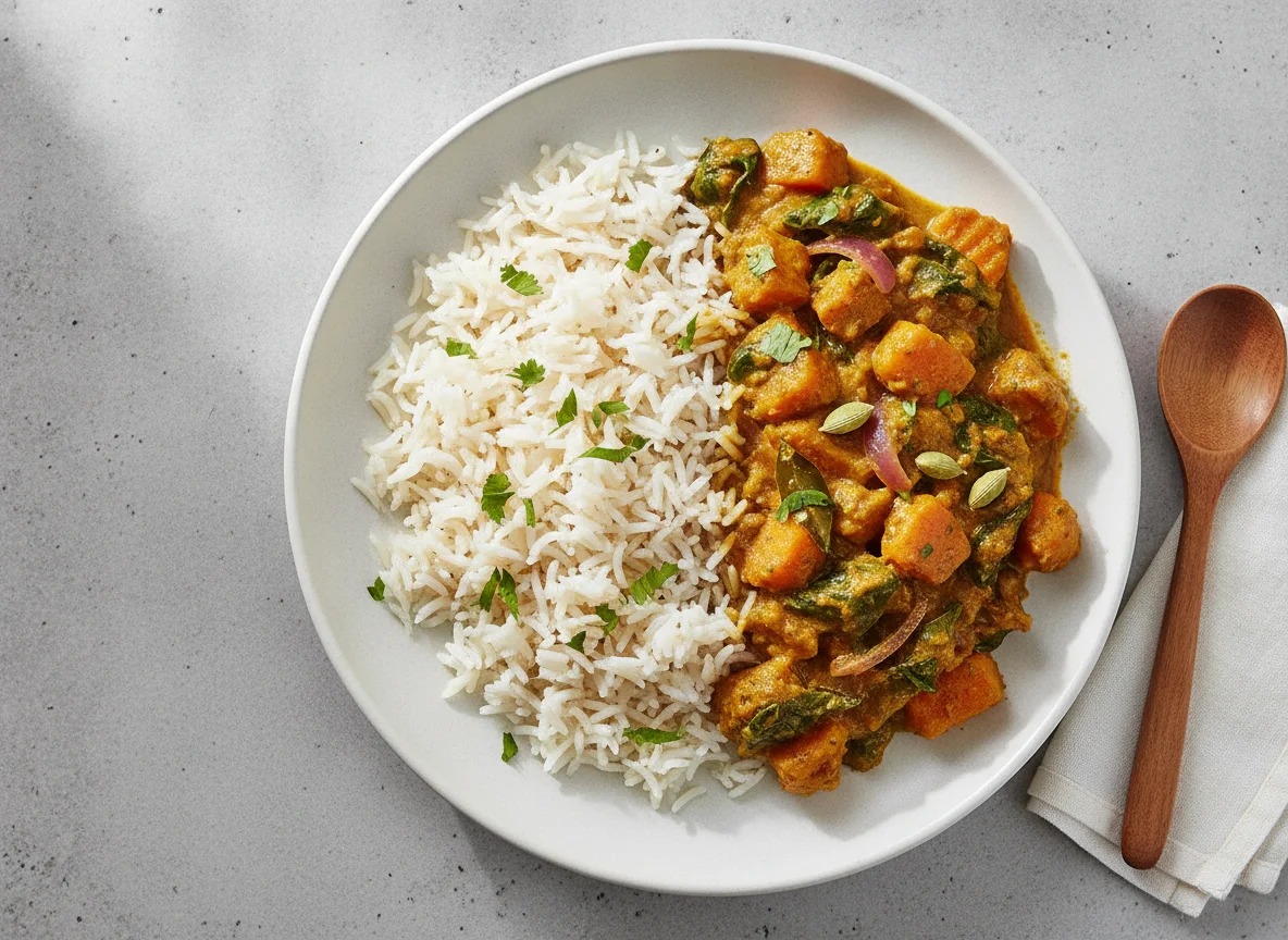 Vegetable Curry with Basmati Rice photo