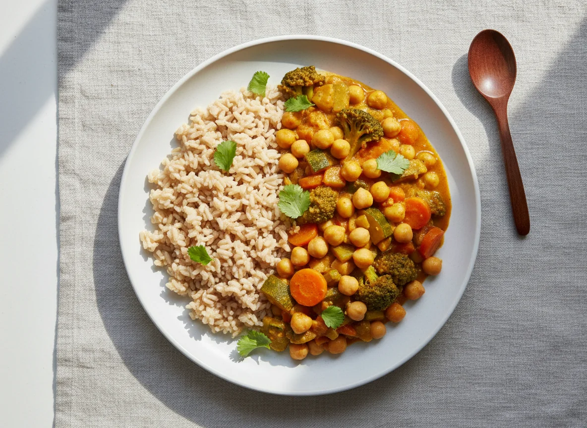 Vegetable Curry with Brown Rice photo