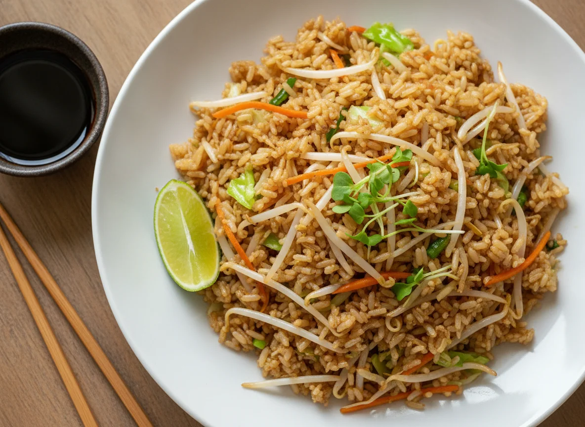 Vegetable Fried Rice with Bean Sprouts photo
