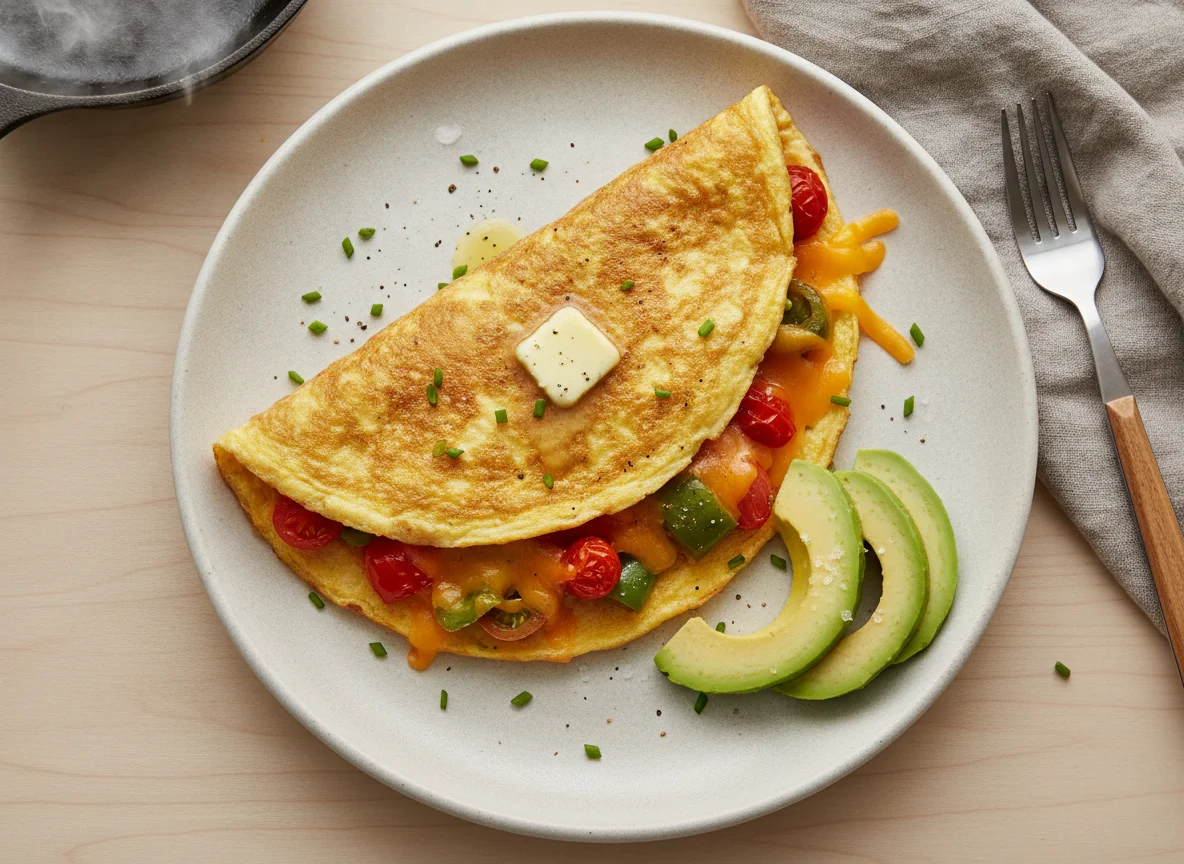 Vegetable Omelet with Avocado photo