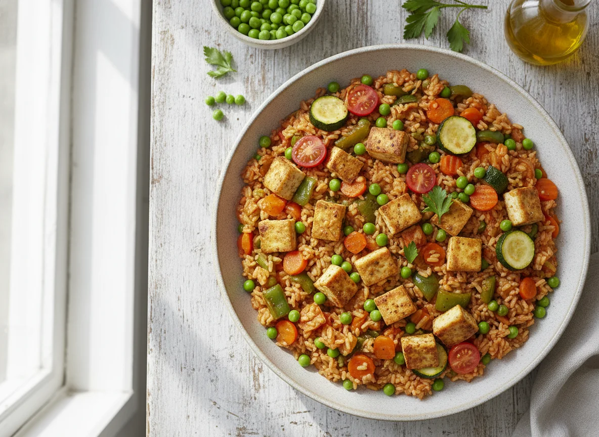 Vegetable Paella with Tofu photo