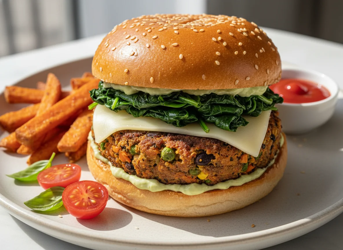 Vegetable Patty Burger photo