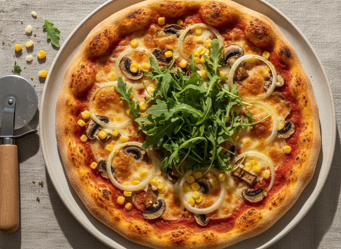 Vegetable Pizza with Arugula photo