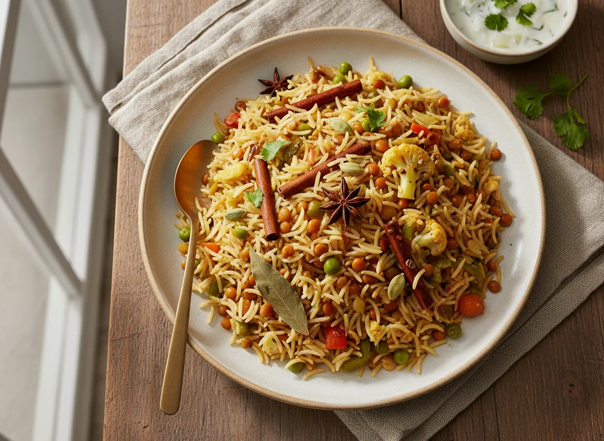 Vegetable Pulao with Lentils photo
