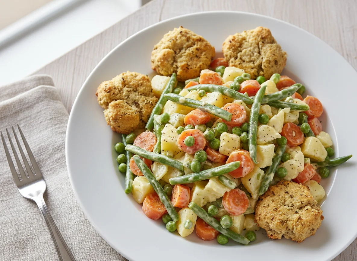 Vegetable Salad with Savoury Biscuits photo