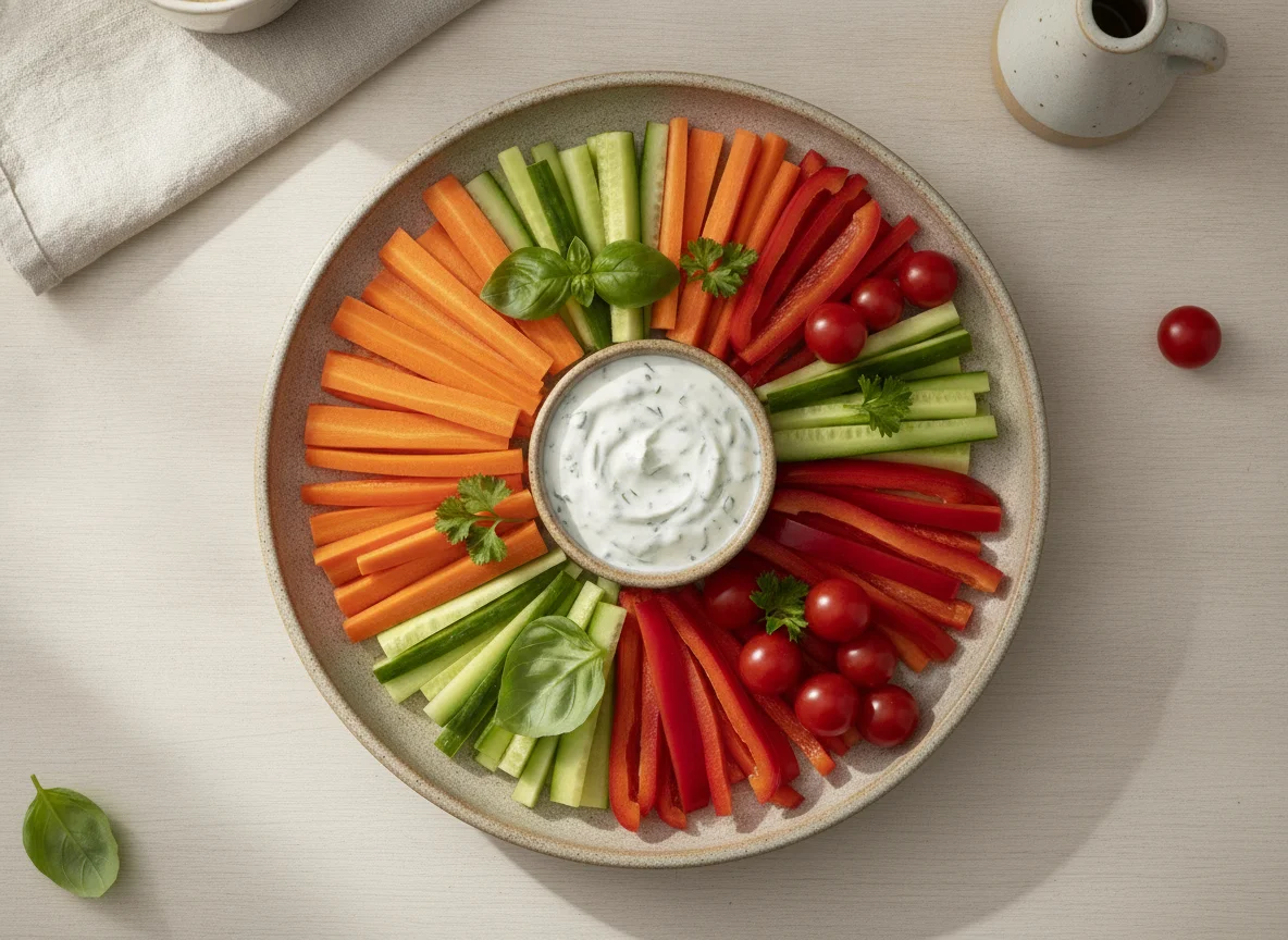 Vegetable snack platter photo
