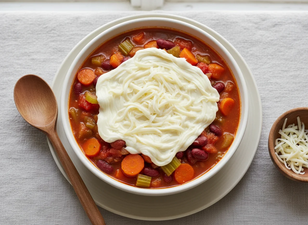 Vegetable Soup with Cheese photo