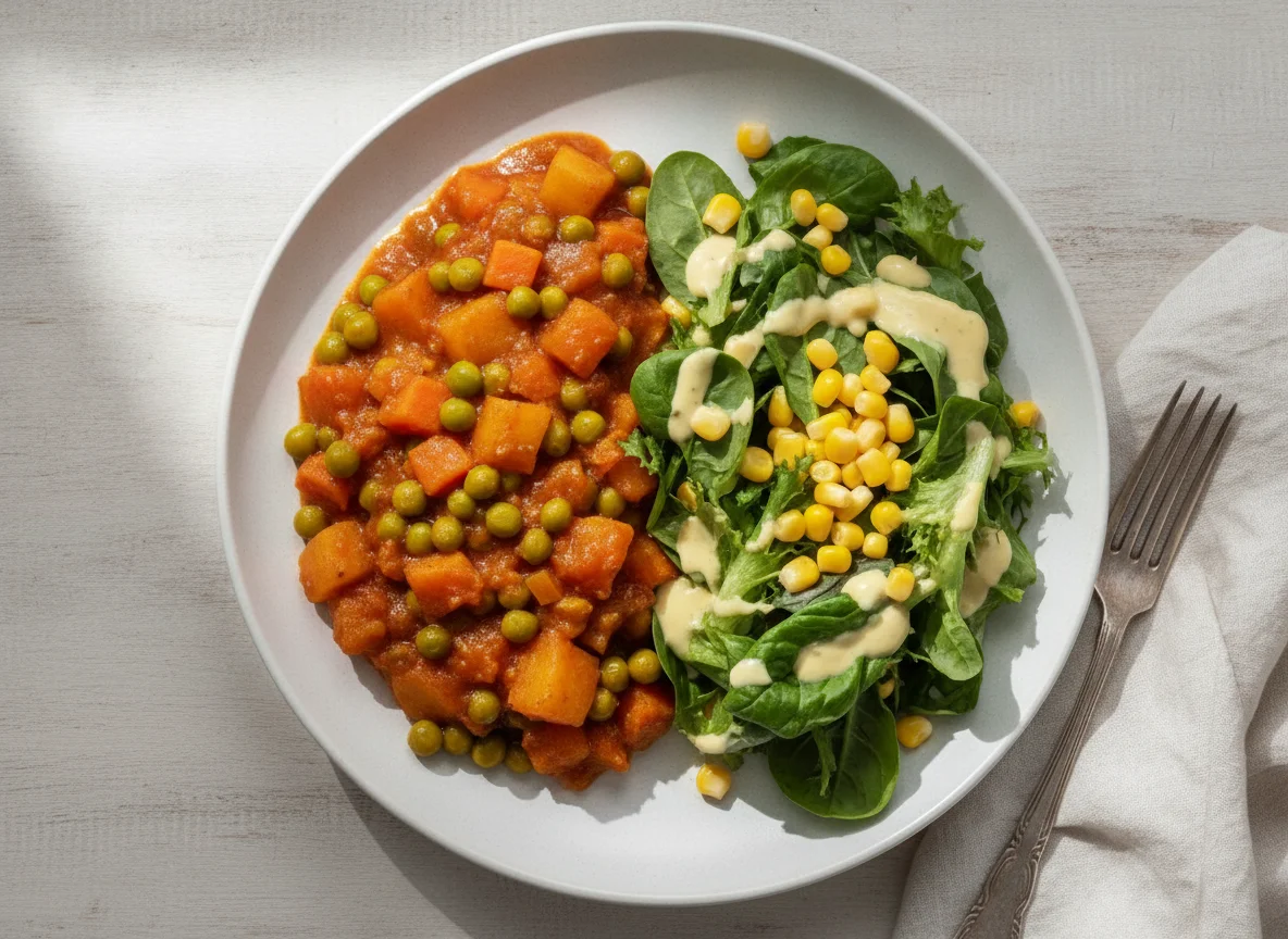 Vegetable Stew with Mixed Side Salad photo