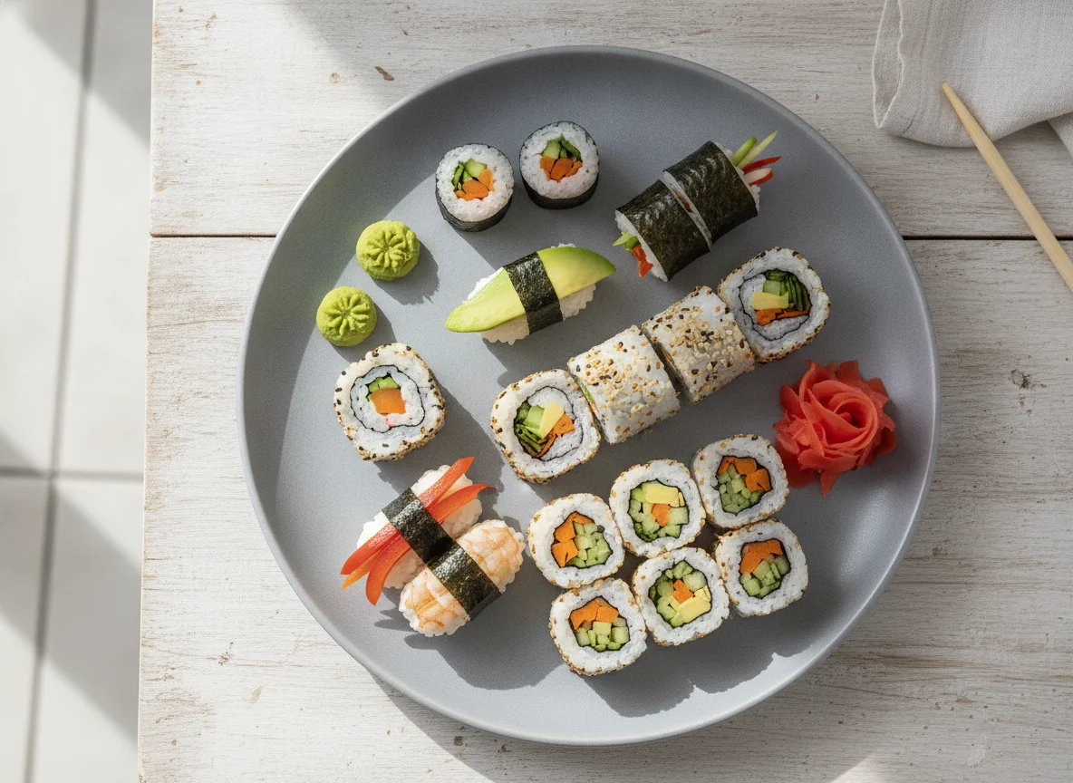 Vegetable Sushi Selection photo