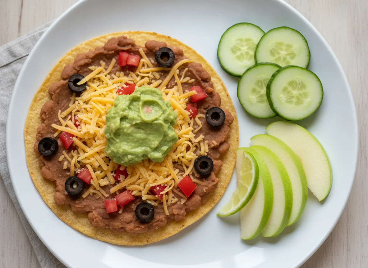 Vegetarian Bean Tostada with Sides photo
