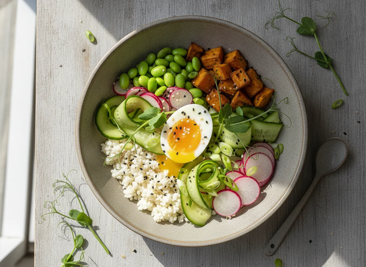 Vegetarian Poke Bowl with Cauliflower Rice photo