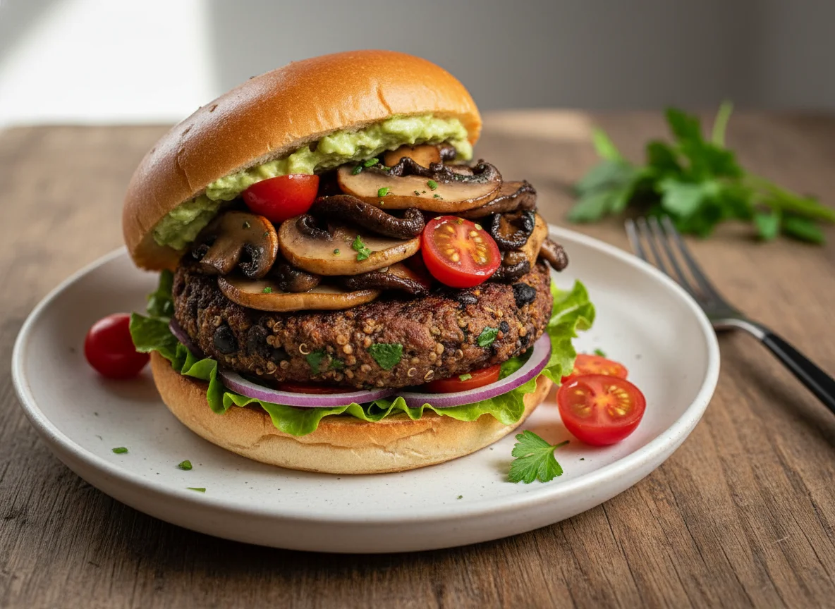 Veggie hamburger photo