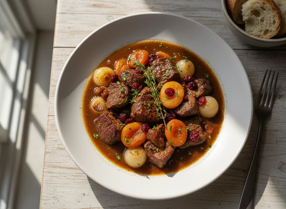 Venison Stew with Onions and Dried Fruit photo