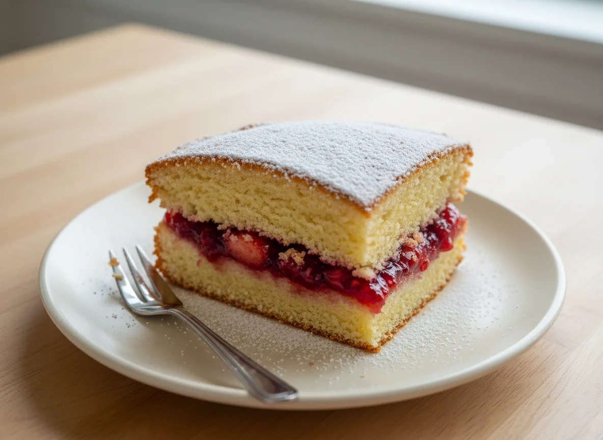 Victoria Sponge Cake Slice photo