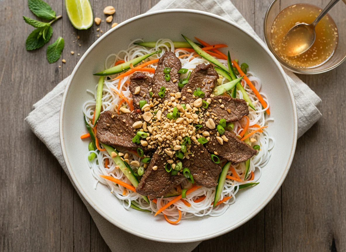 Vietnamese Beef Vermicelli Salad (Bun Bo Xao) photo