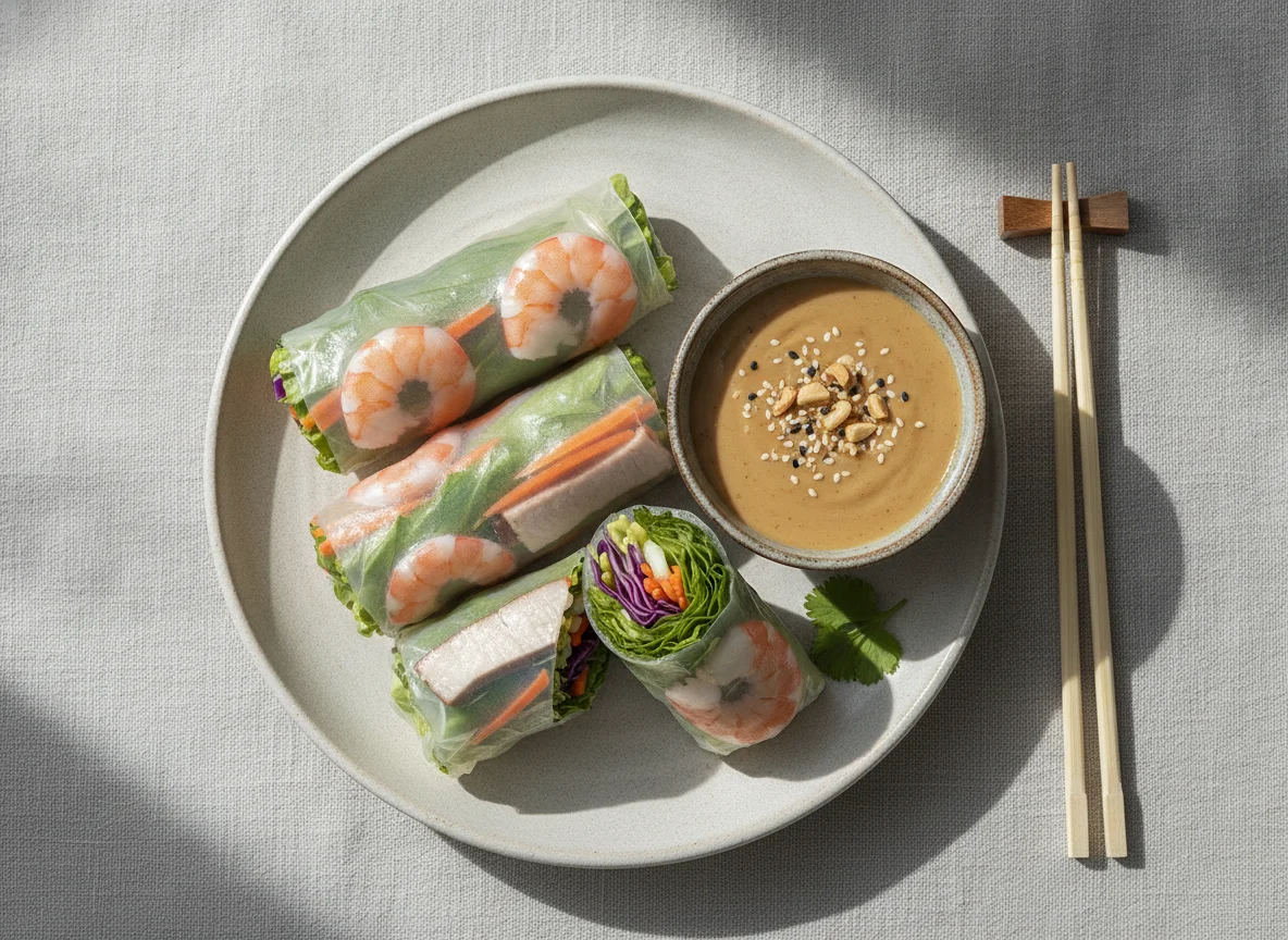 Vietnamese Summer Rolls with Peanut Sauce photo