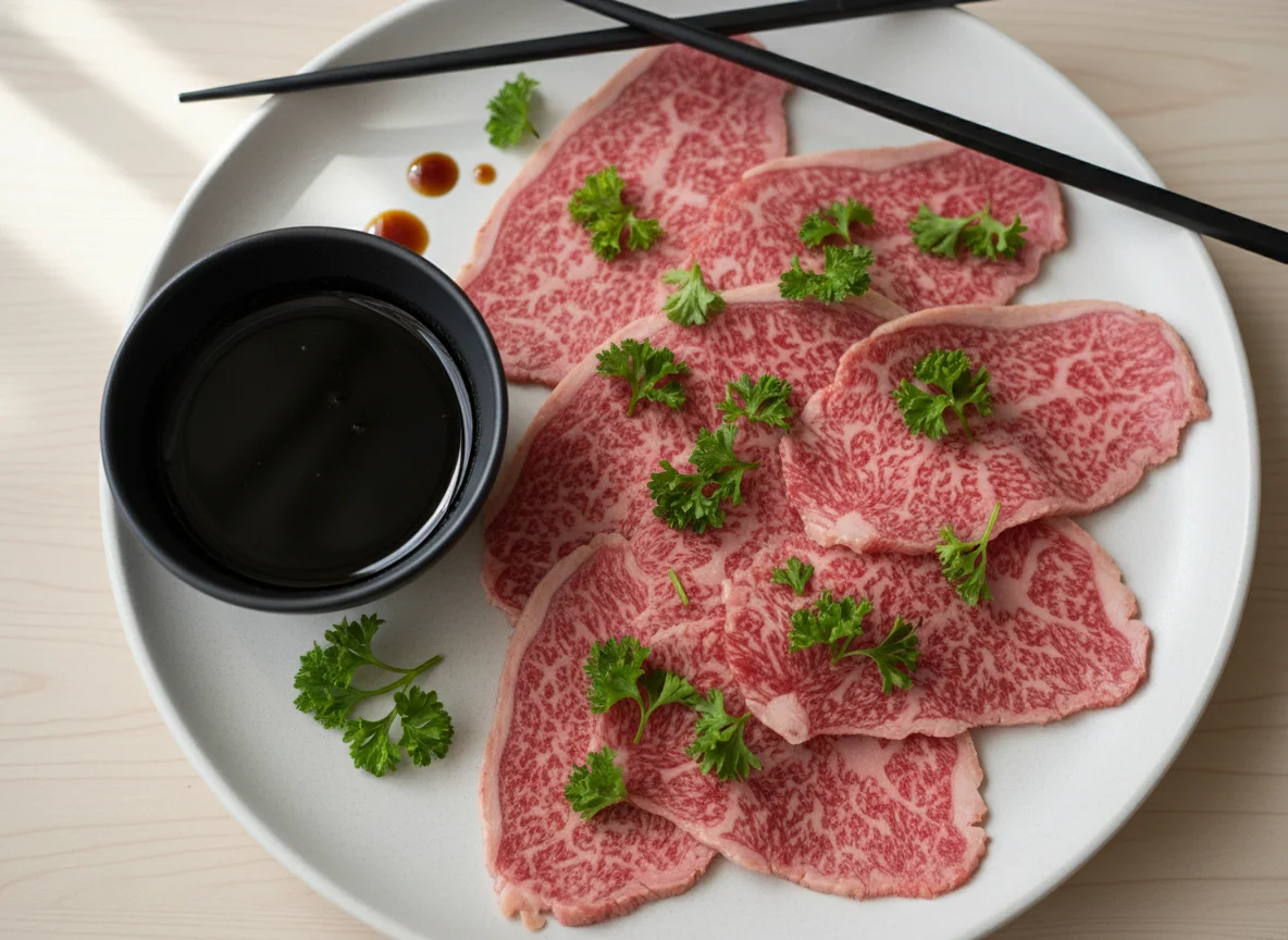 Wagyu Beef Slices with Parsley photo