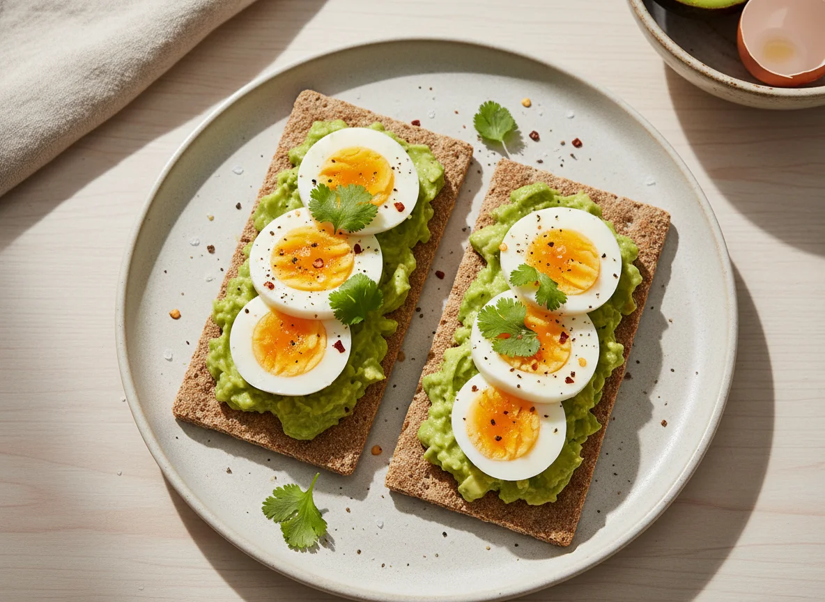 Wasa Protein Crispbread with Avocado and Egg photo