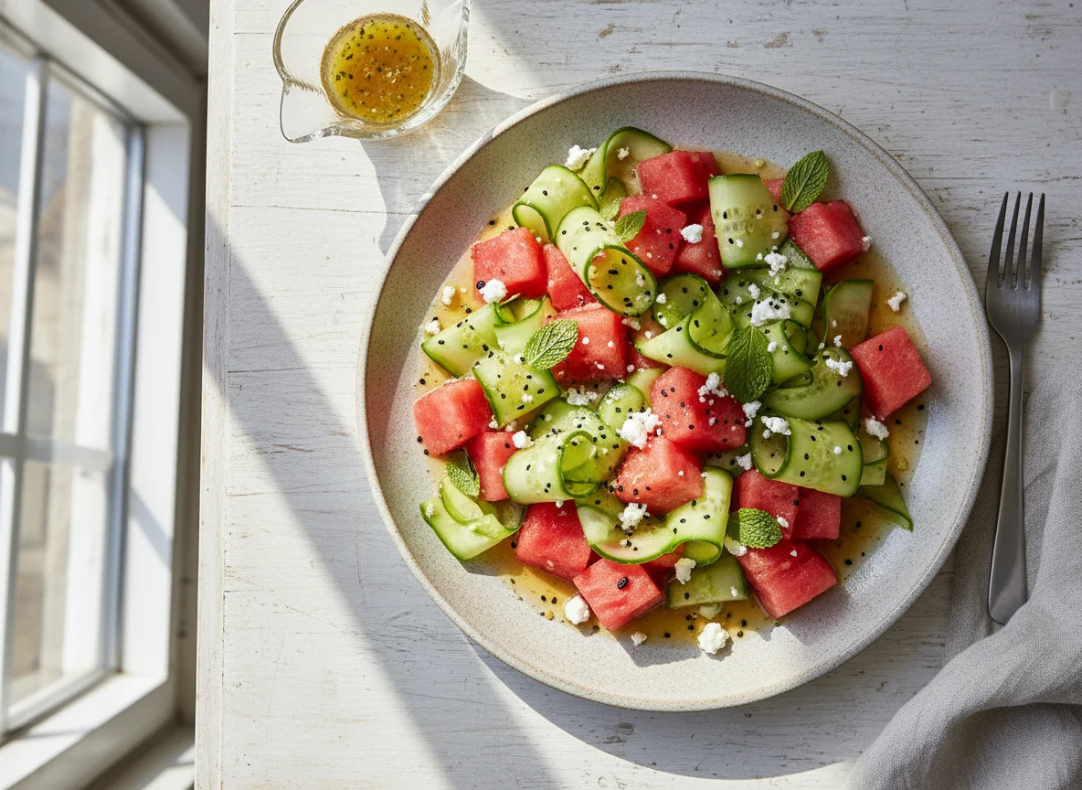 Watermelon and Cucumber Salad photo