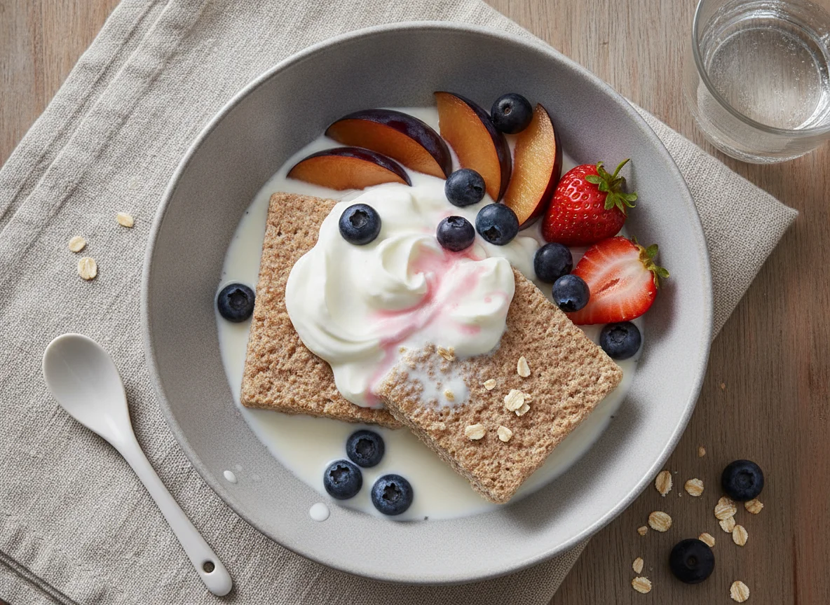 Weetabix with Greek Yogurt and Mixed Fruit photo