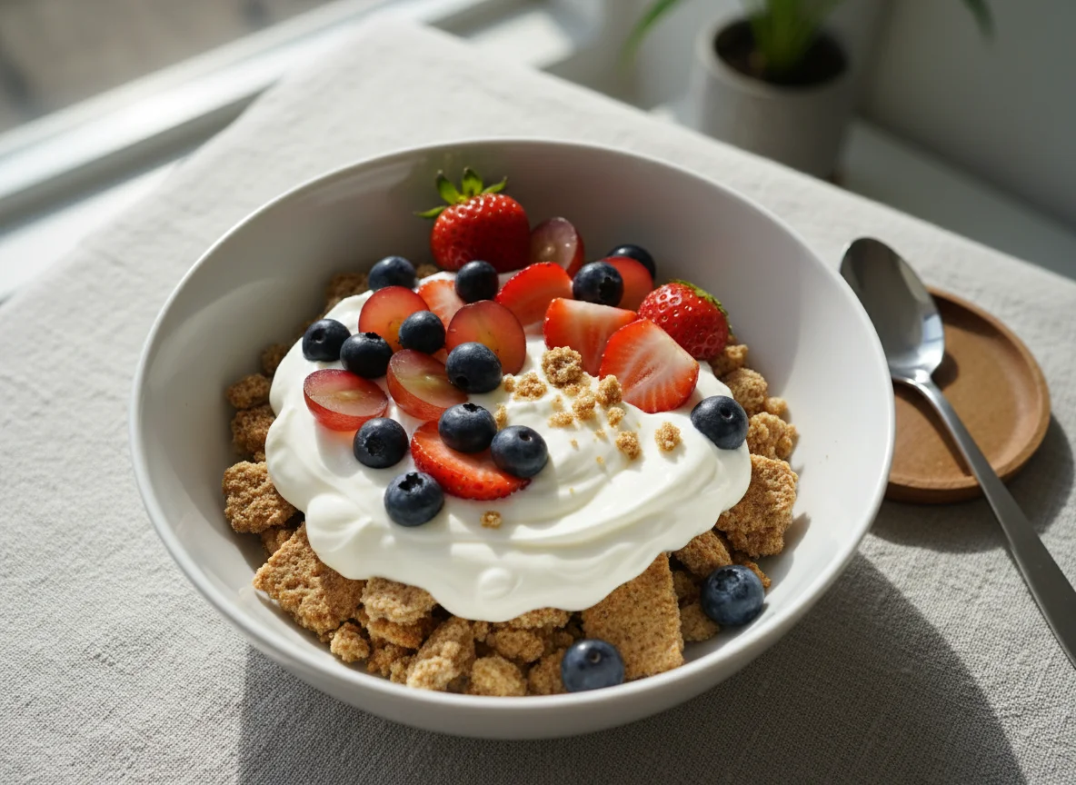 Weetabix with Yogurt and Mixed Berries photo