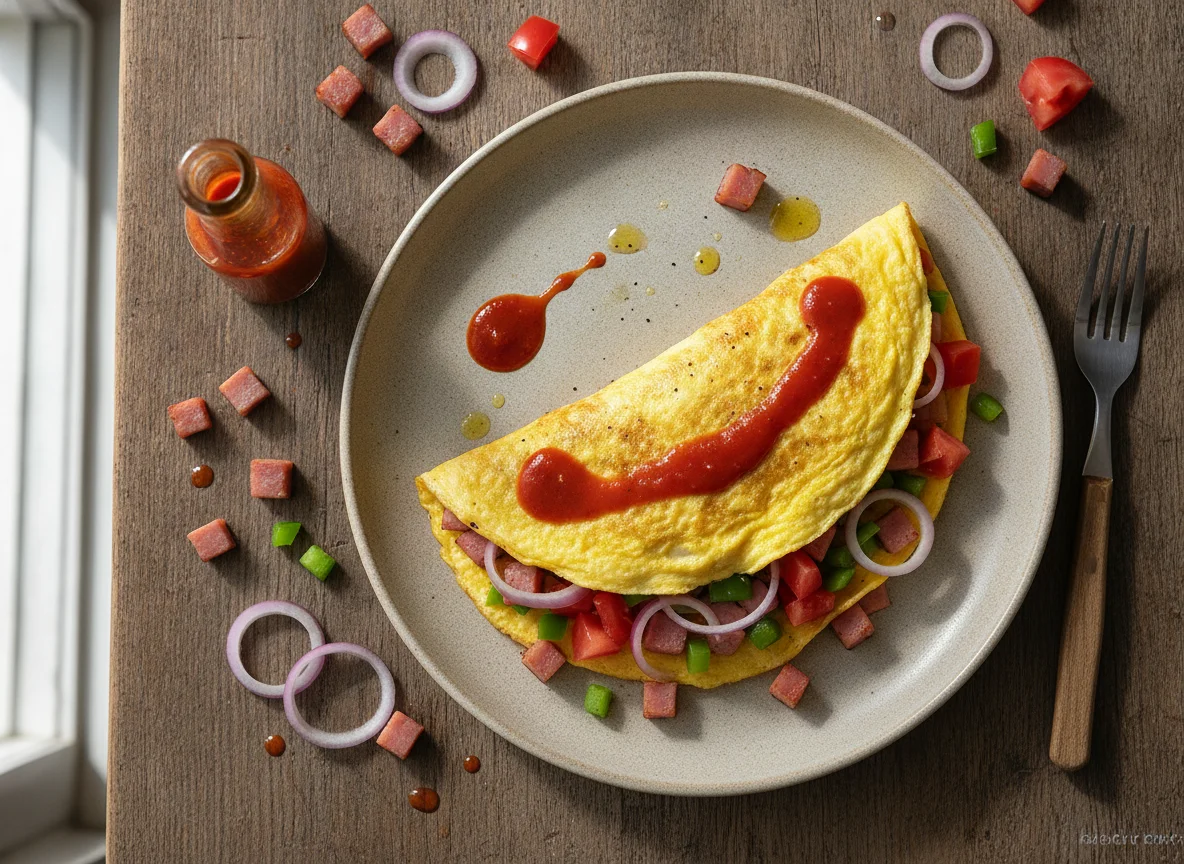 Western Omelette with Hot Sauce photo
