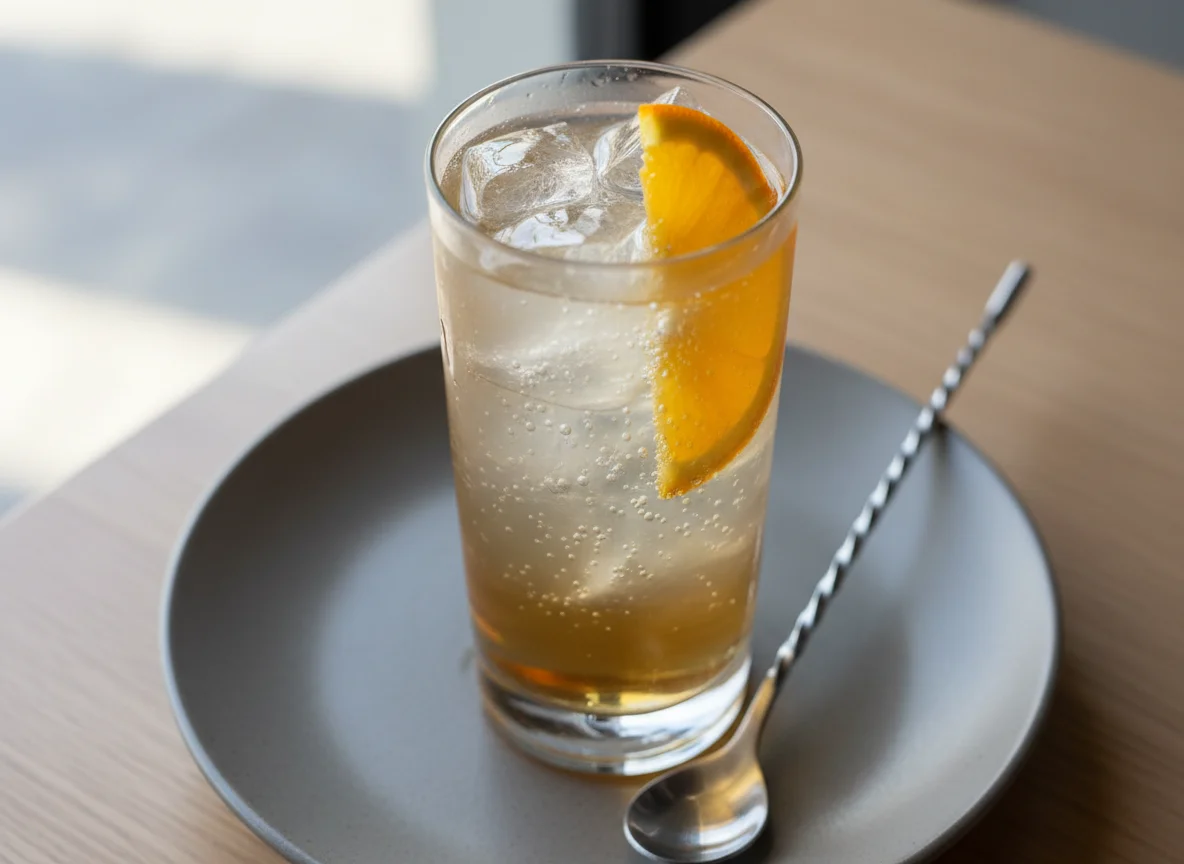 Whiskey Highball with Orange Slice photo