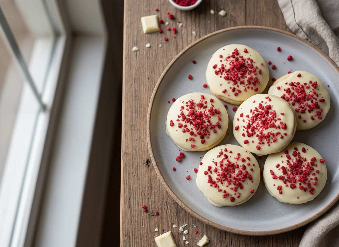 White Chocolate and Raspberry Biscuit photo