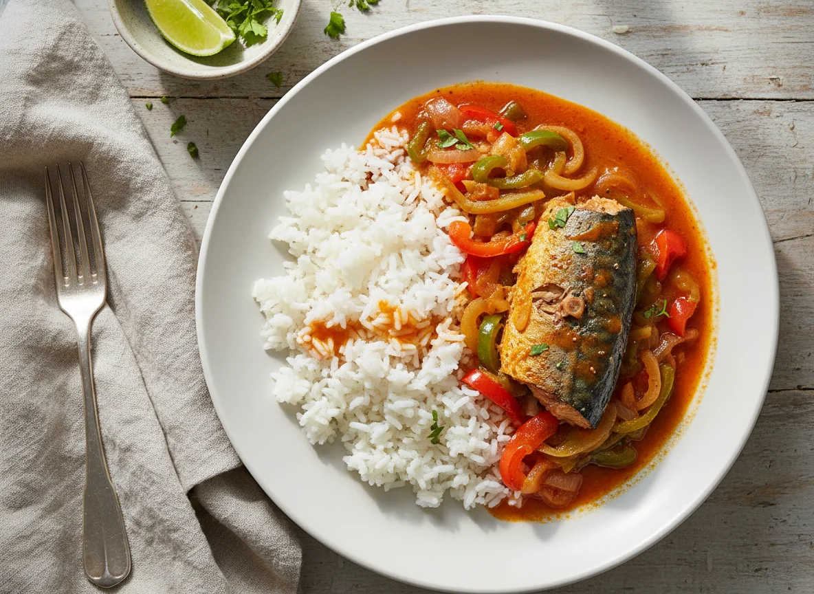 White Rice with Fish Stew photo