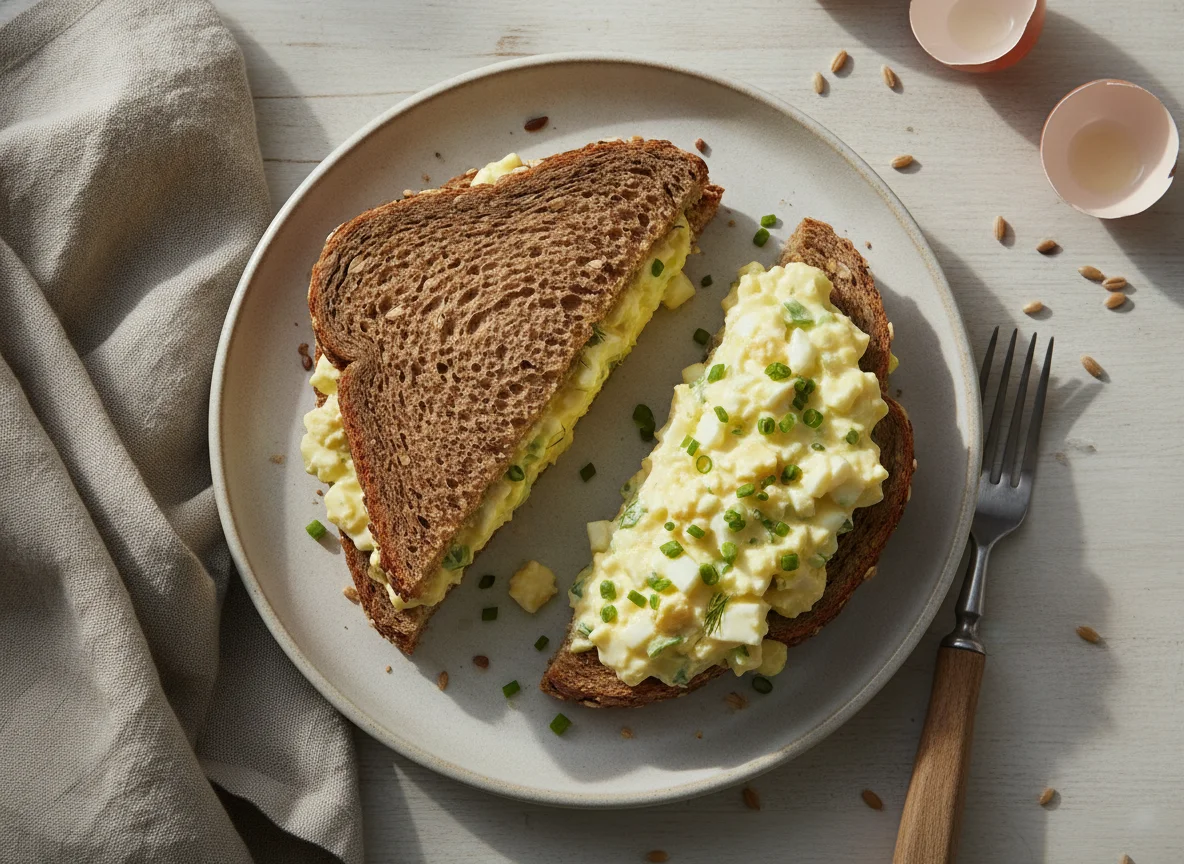 Whole Grain Sandwich with Creamy Filling photo