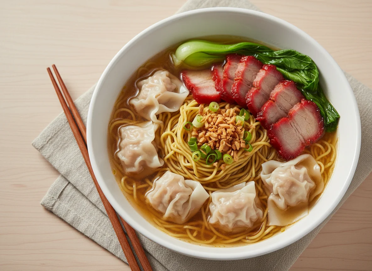 Wonton Noodle Soup with Red Pork photo